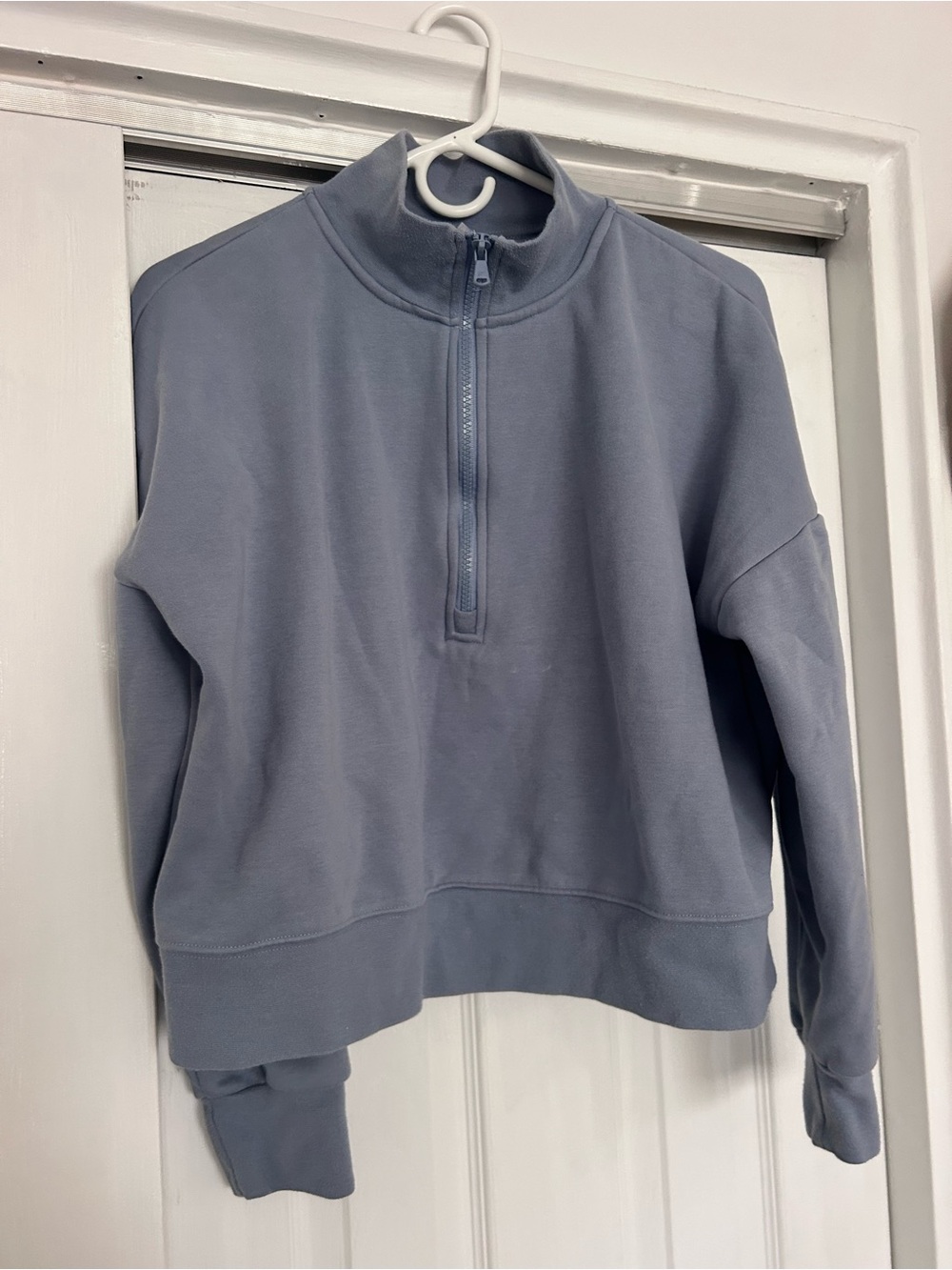 Fabletics Half-Zip Pullover Sweatshirt in Dusty Blue